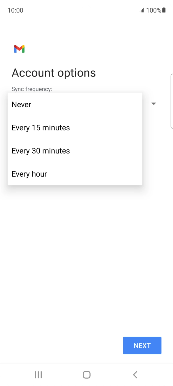 Press the required setting. Press the required setting.