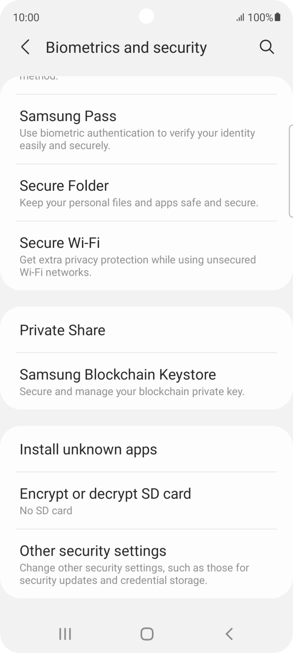 Press Other security settings.