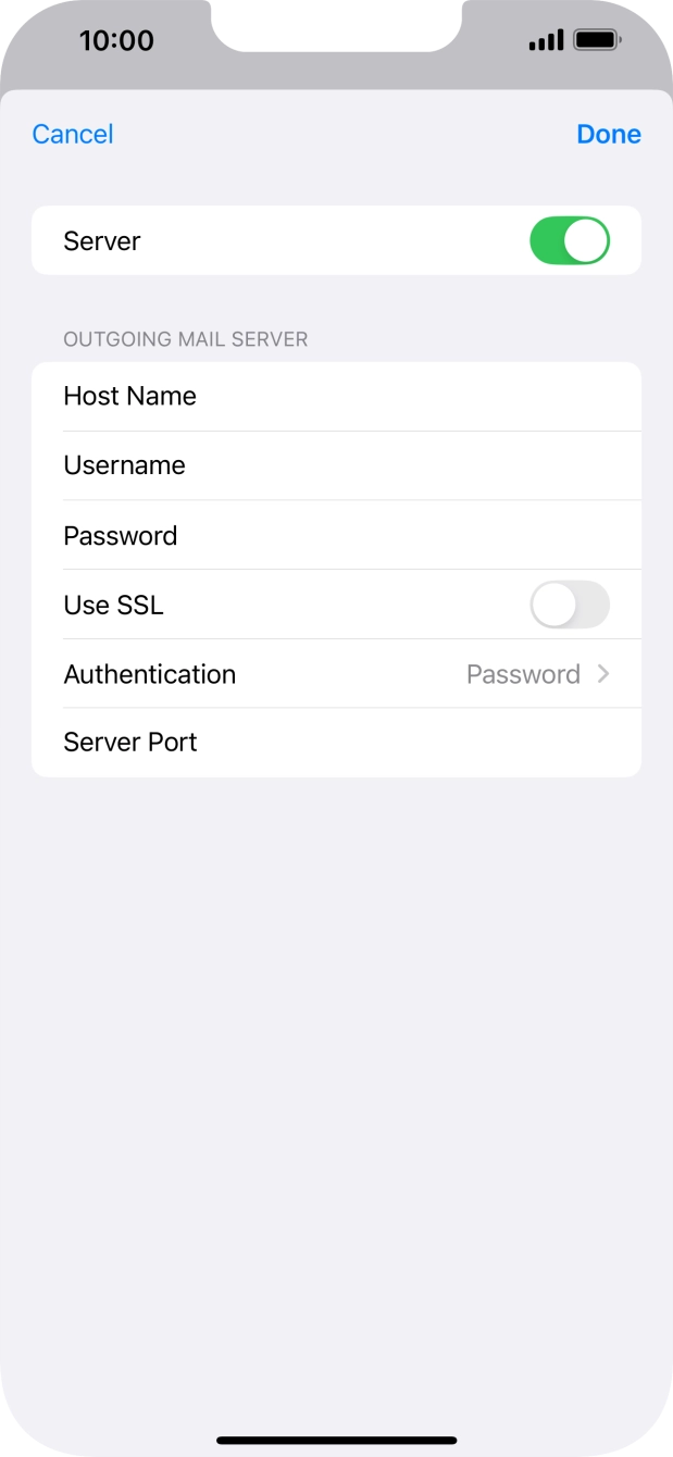 Press the indicator next to 'Use SSL' to turn on the function.