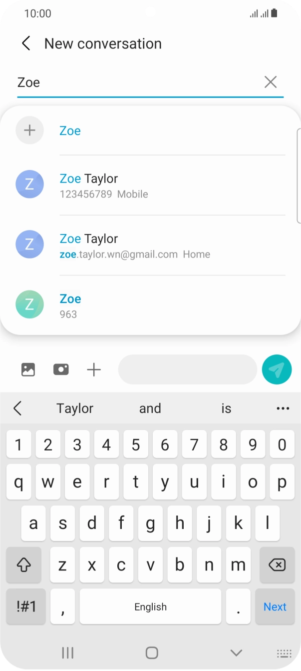 Press the required contact.