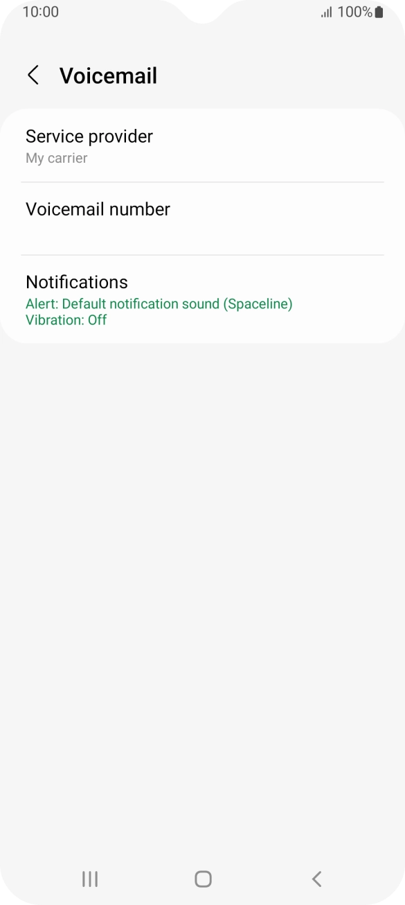 Press Voicemail number.