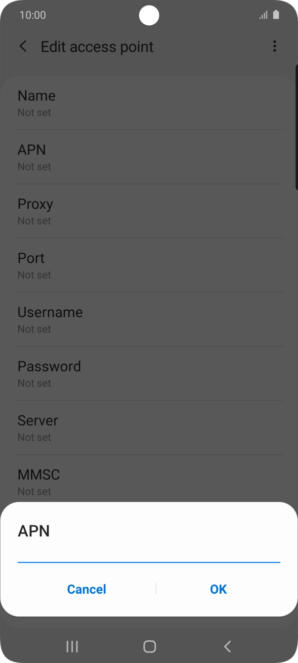 Key in mobile.o2.co.uk and press OK.