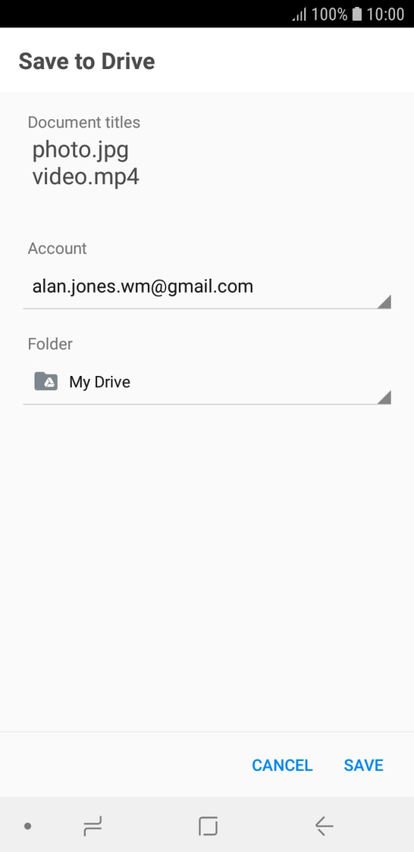 Press the field below 'Folder' and go to the required folder. Press the field below 'Folder' and go to the required folder.