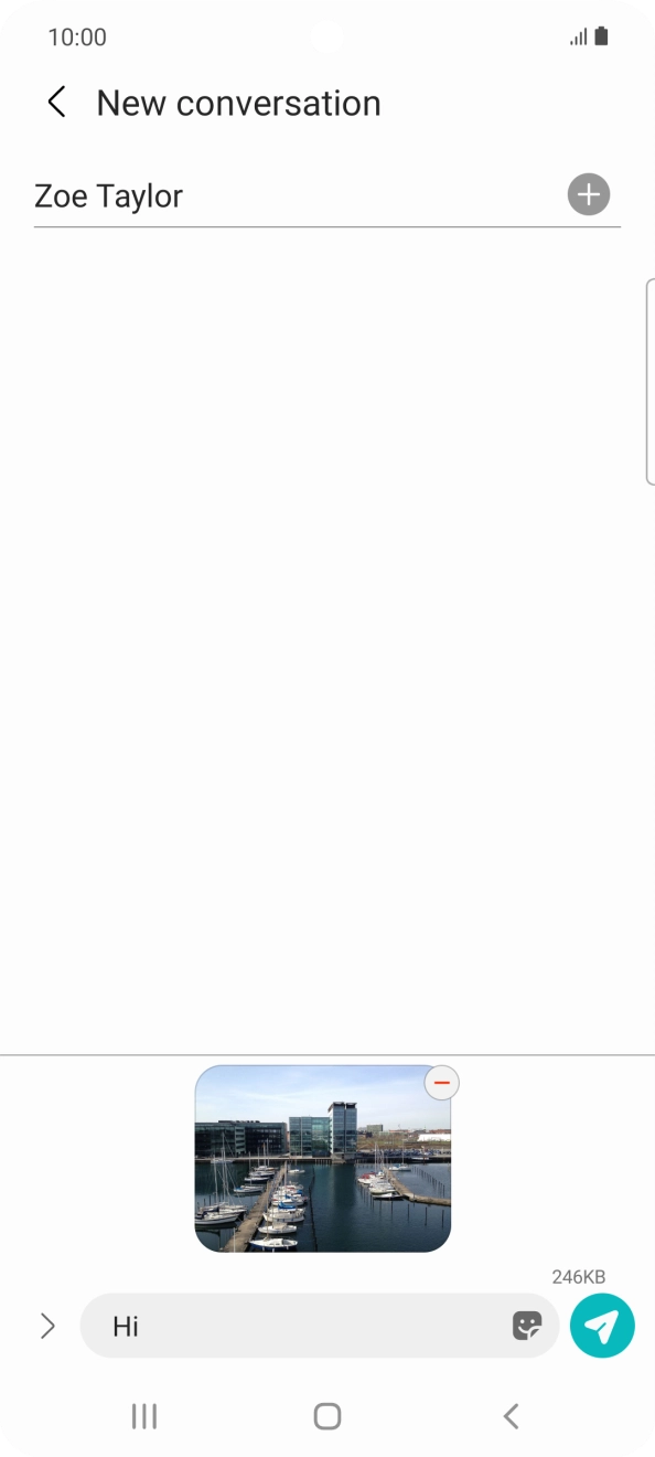 Press the send icon when you've finished your picture message. Press the send icon when you've finished your picture message.