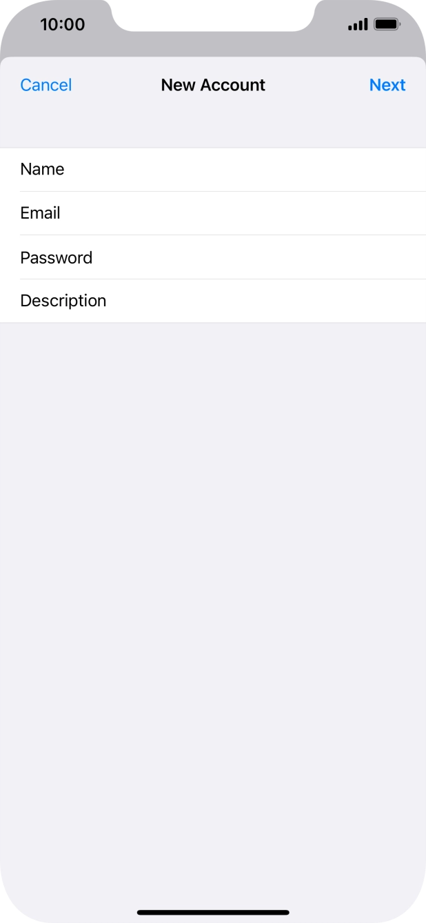Press Description and key in the required name. Press Description and key in the required name.