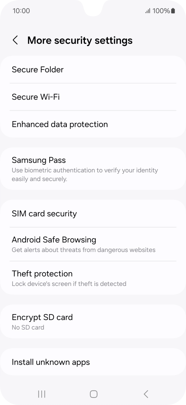 Press SIM card security.