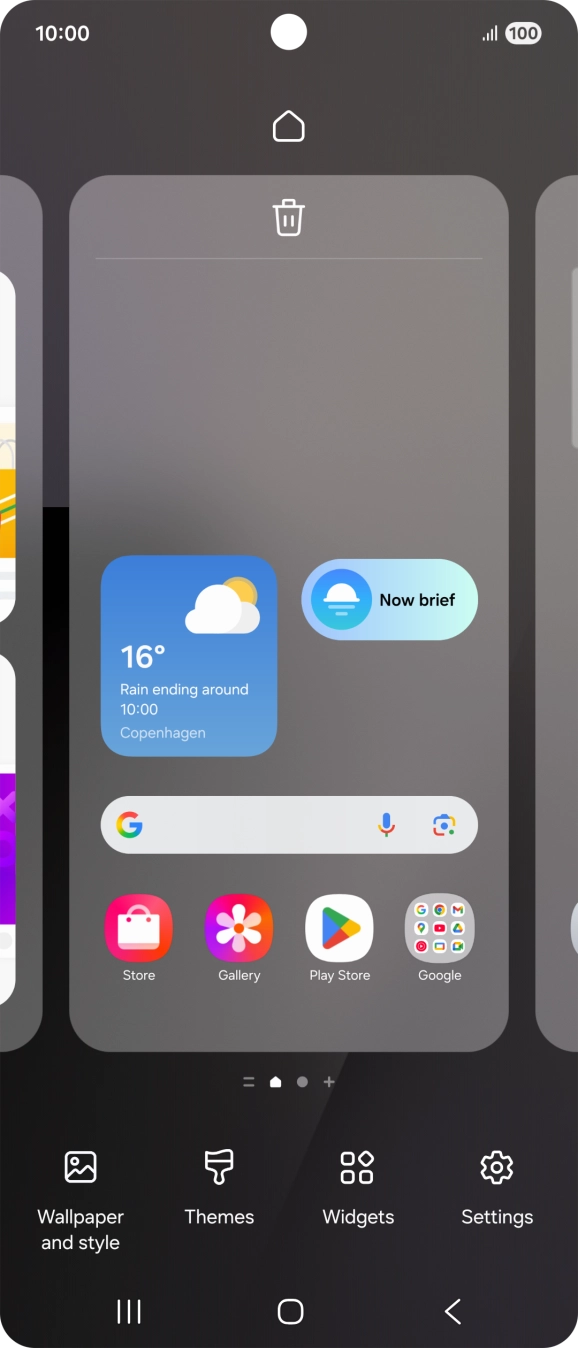 Press the required setting and follow the instructions on the screen to personalise the appearance of the home screen.