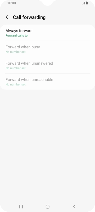 Press the required divert type.