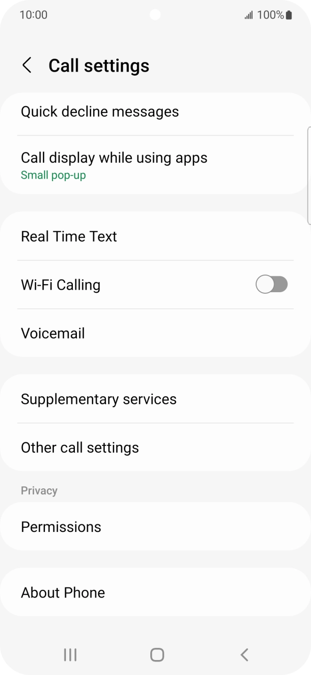 Press Supplementary services. Press Supplementary services.