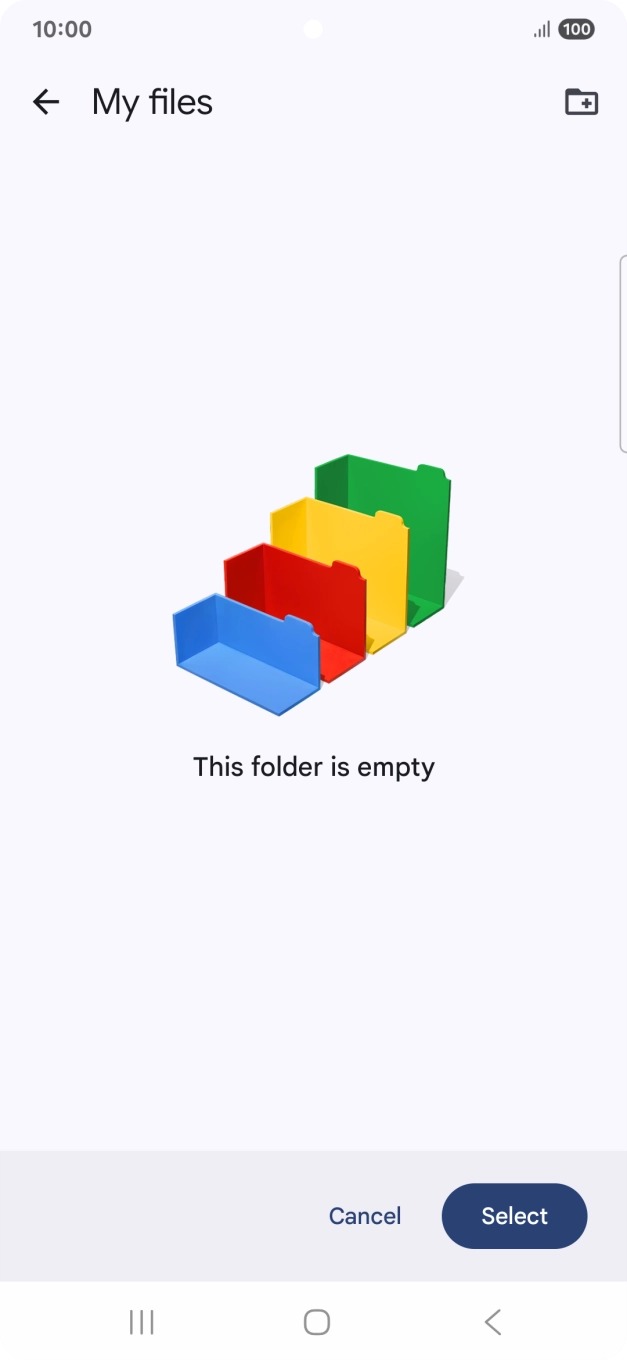 To create a new folder, press the new folder icon and follow the instructions on the screen to create a new folder. To create a new folder, press the new folder icon and follow the instructions on the screen to create a new folder.