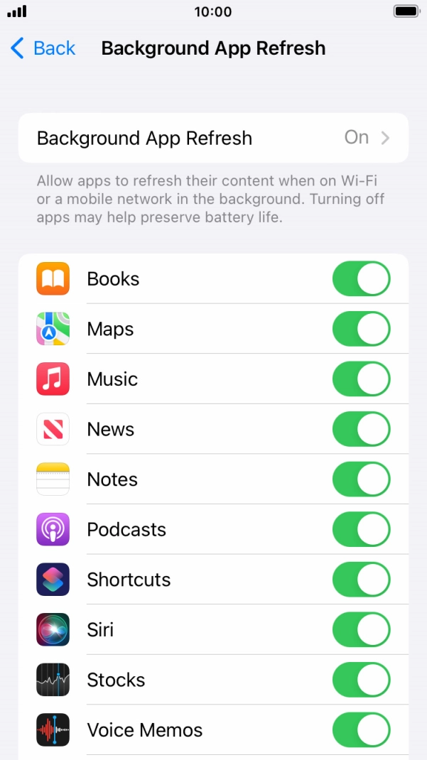 Press Background App Refresh. Press Background App Refresh.