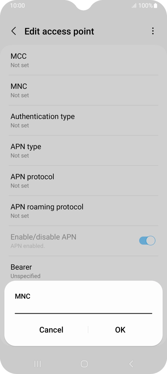 Key in 10 and press OK.