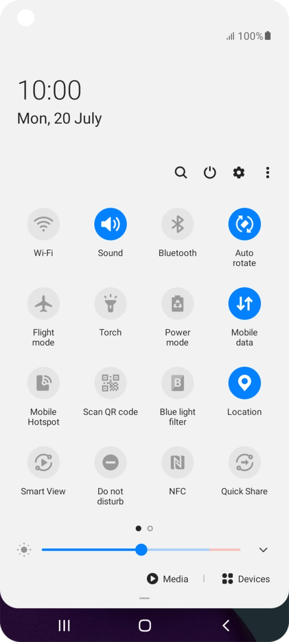 Press the settings icon. Press the settings icon.
