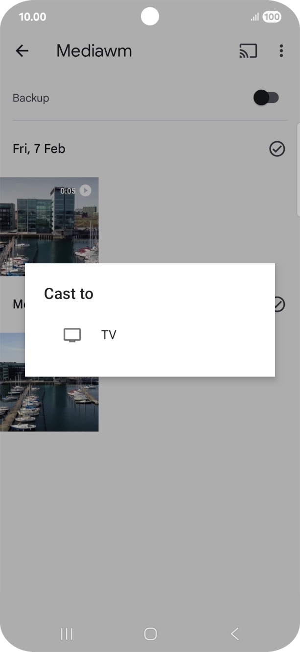 Press the required device.