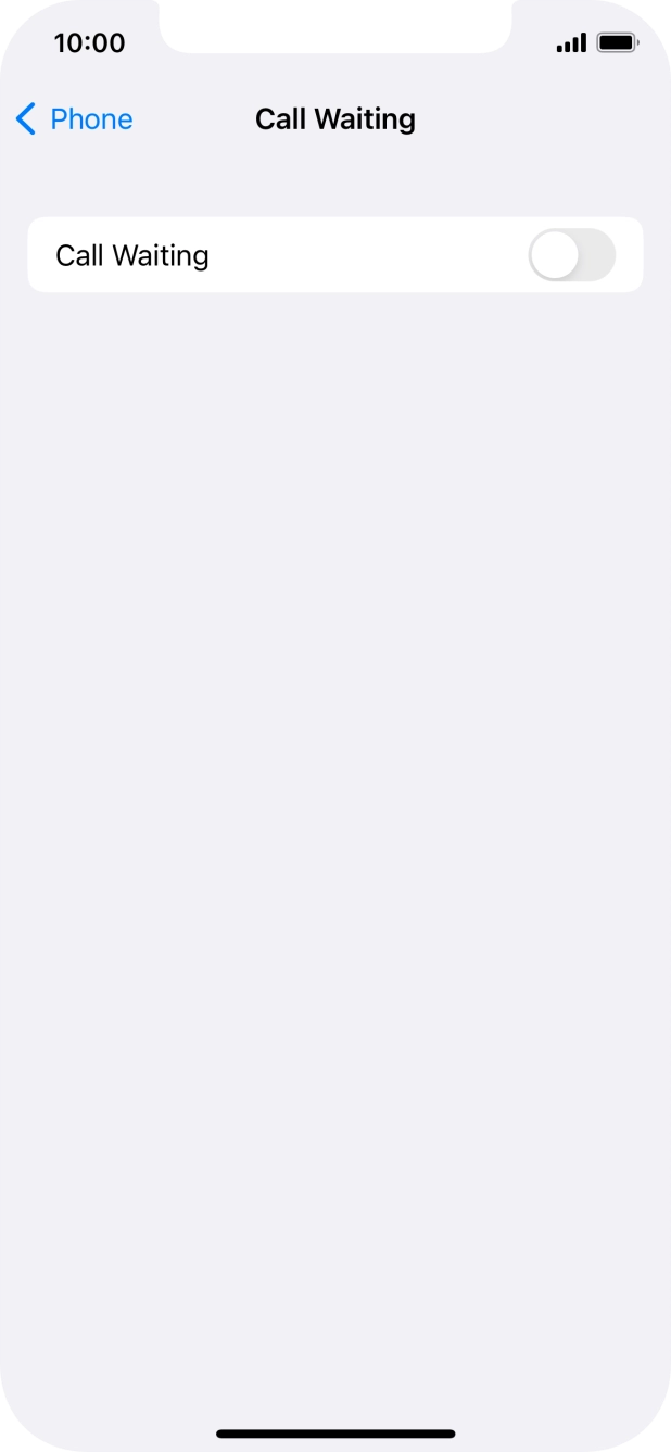 Press the indicator next to 'Call Waiting' to turn the function on or off.