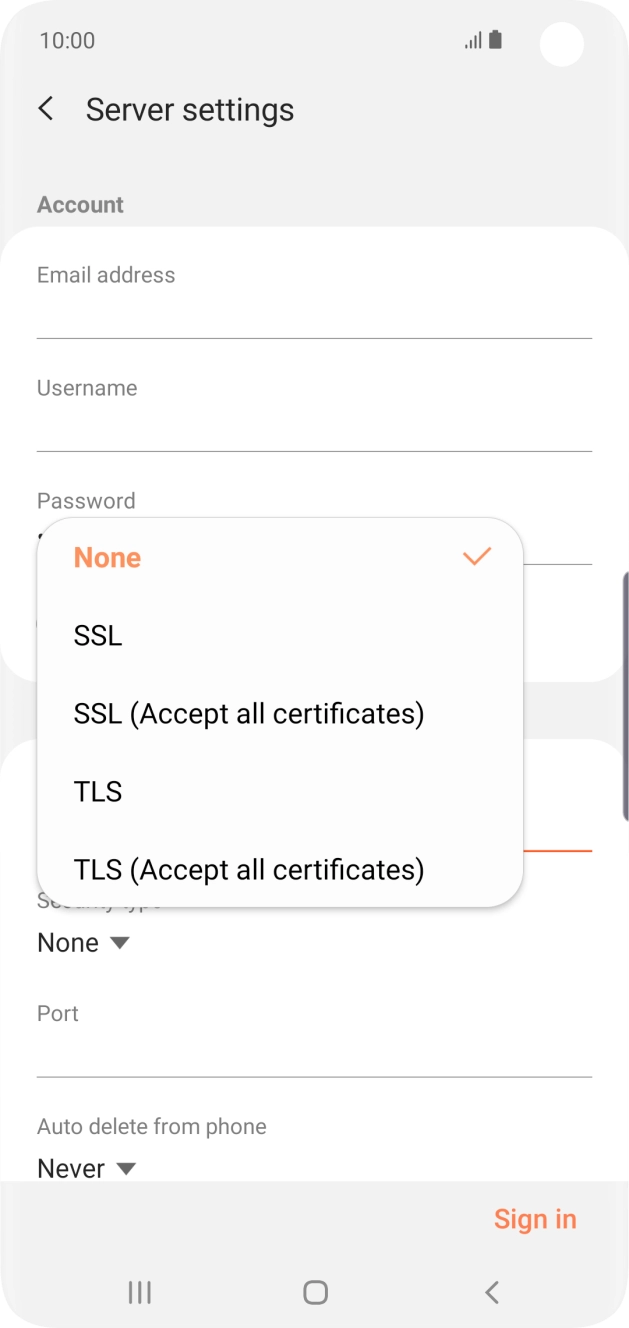 Press None to turn off the function.