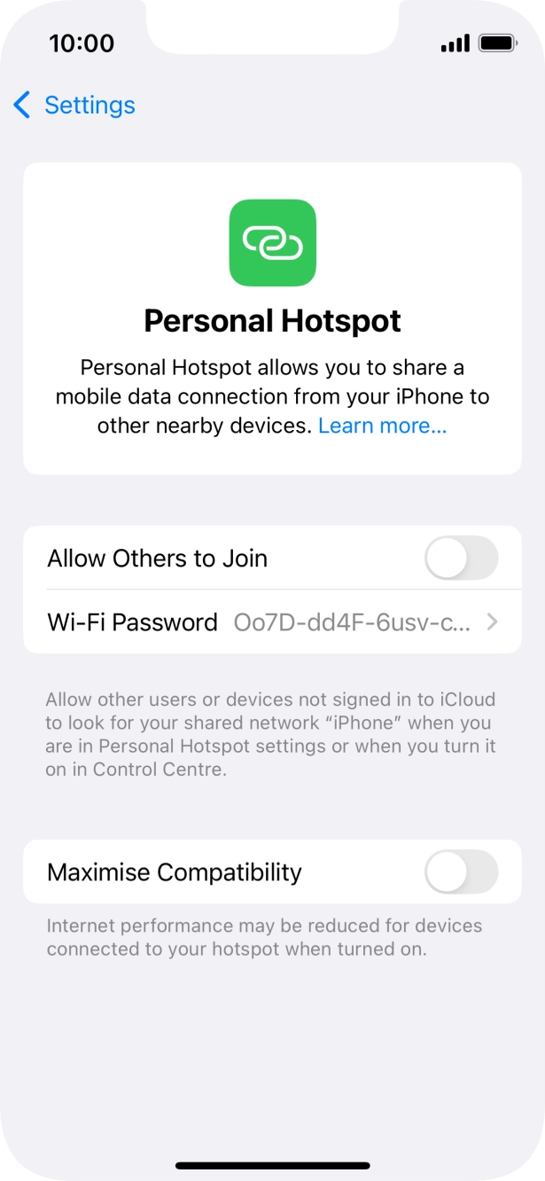 Press Wi-Fi Password and key in the required password.