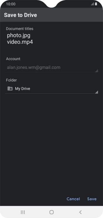Press the field below 'Folder' and go to the required folder.