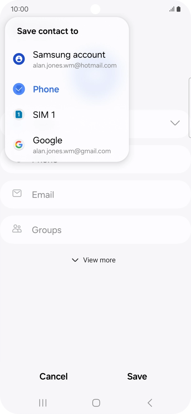 Press the required Google account. Press the required Google account.