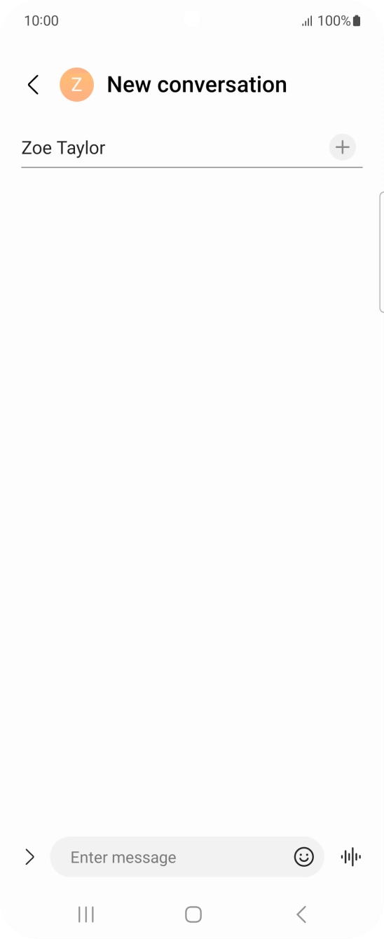 Press the text input field and write the text for your text message.