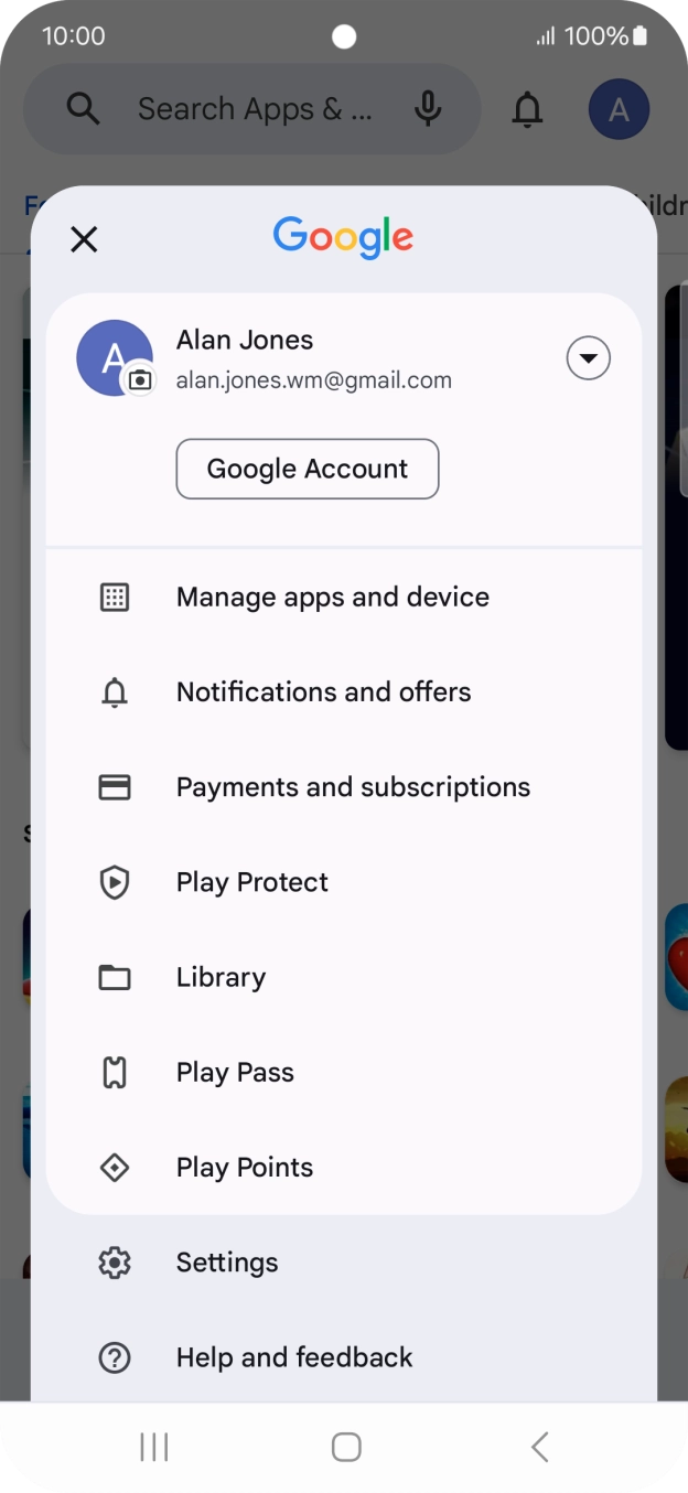 Press Manage apps and device.