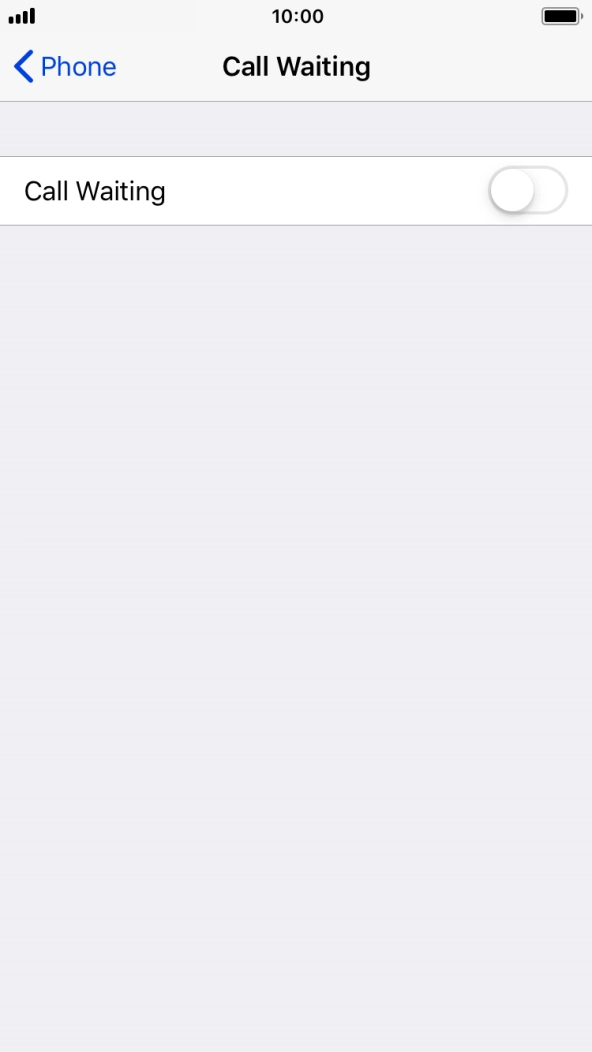 Press the indicator next to 'Call Waiting' to turn the function on or off.
