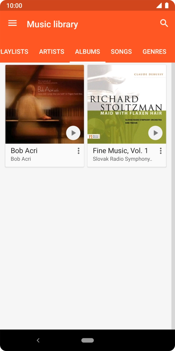 Press the required category and go to the required audio file. Press the required category and go to the required audio file.