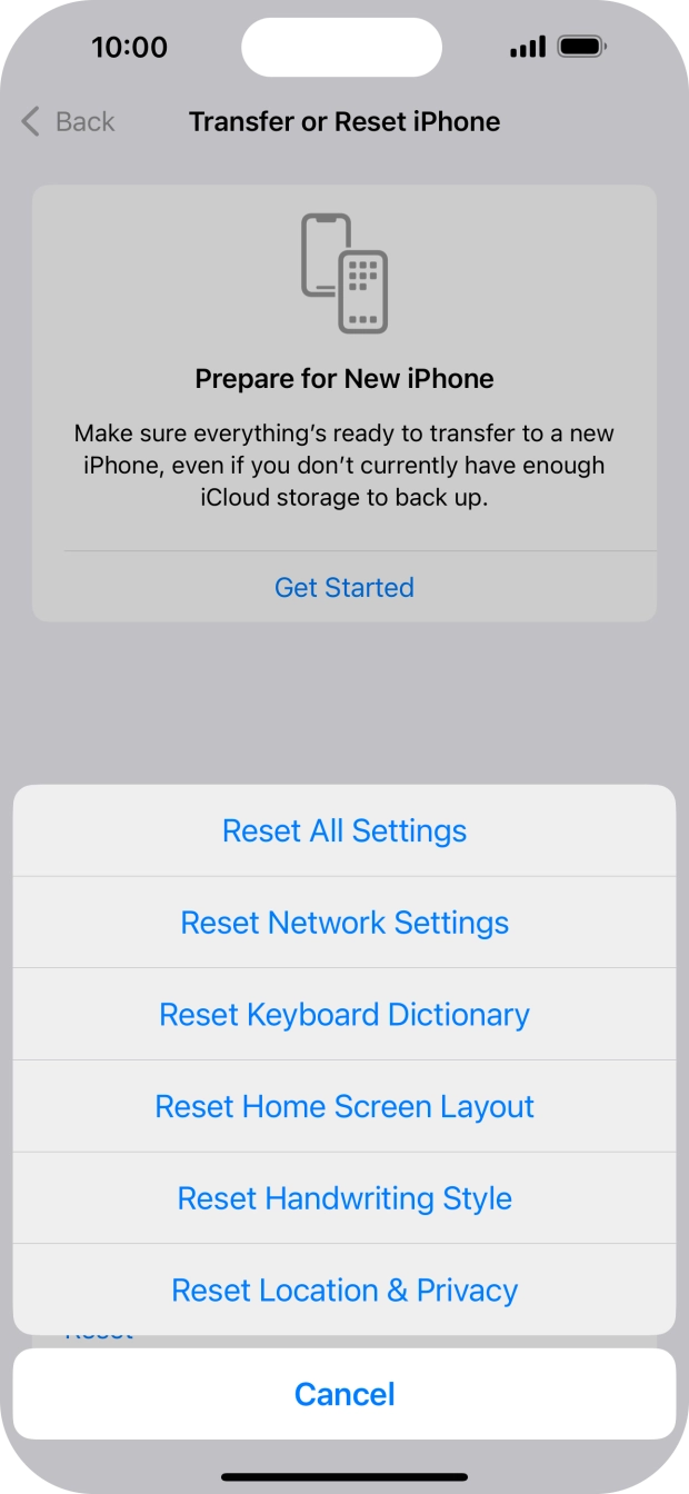 Press Reset Network Settings.