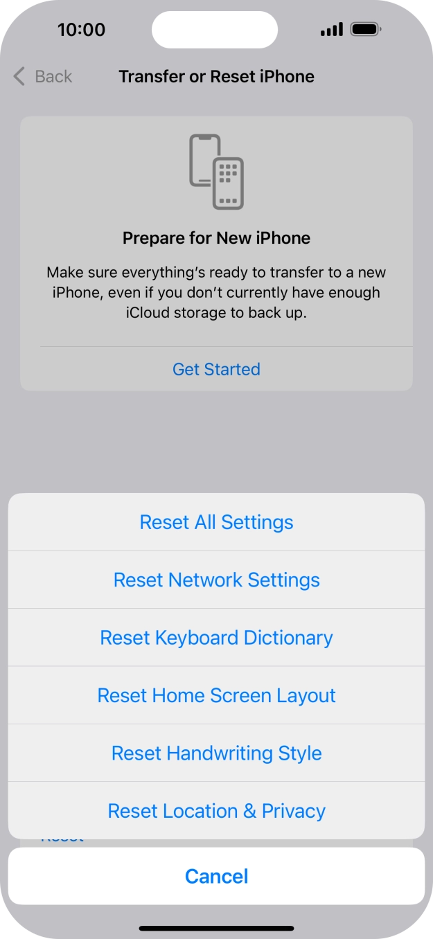 Press Reset Network Settings.