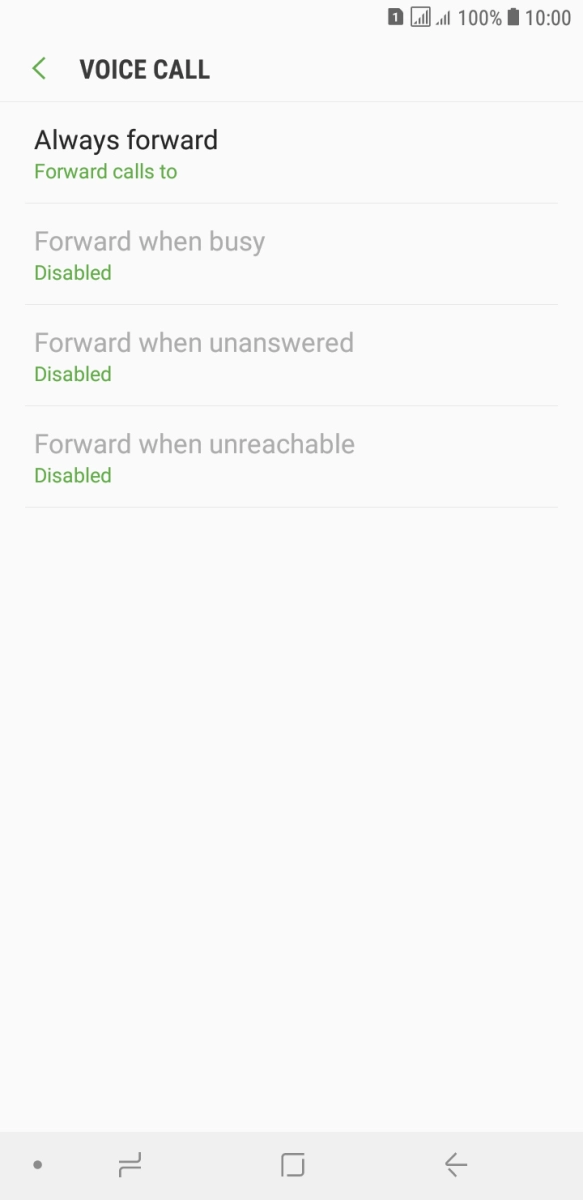 Press the required divert type.