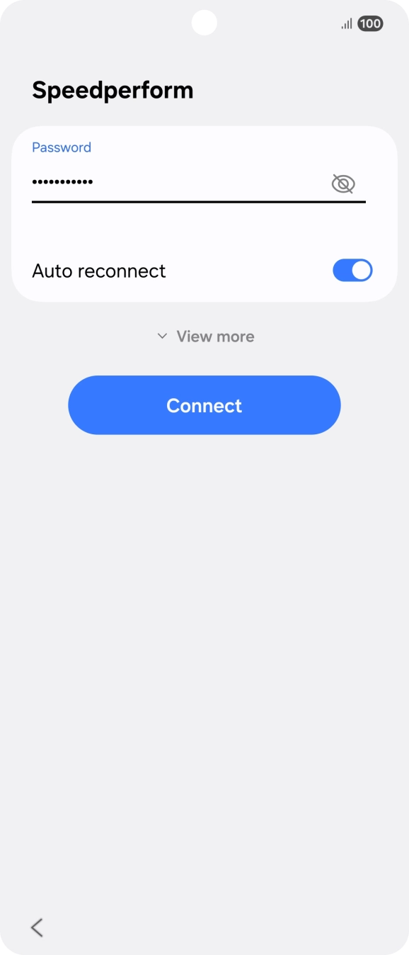 Key in the password for the WiFi network and press Connect.