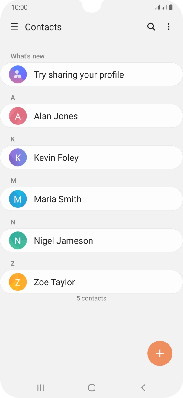 Press the new contact icon.