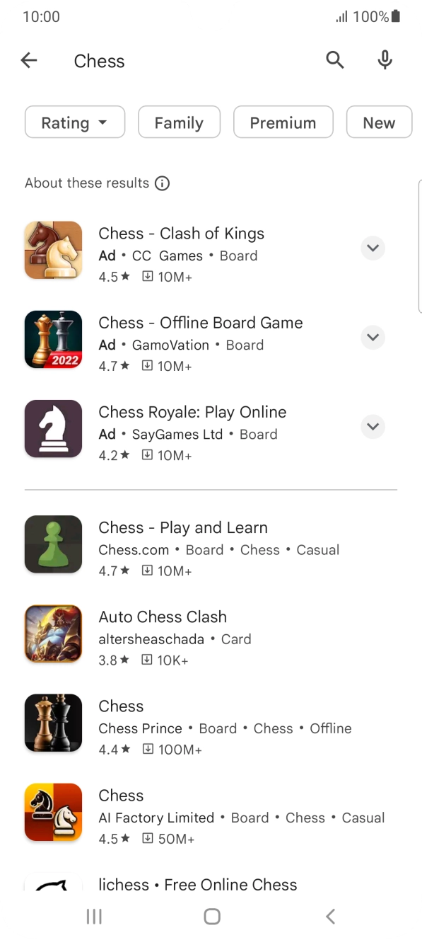 Press the required app.