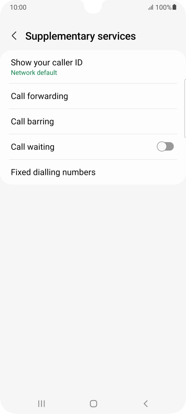 Press the indicator next to 'Call waiting' to turn the function on or off.