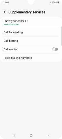 Press the indicator next to 'Call waiting' to turn the function on or off.
