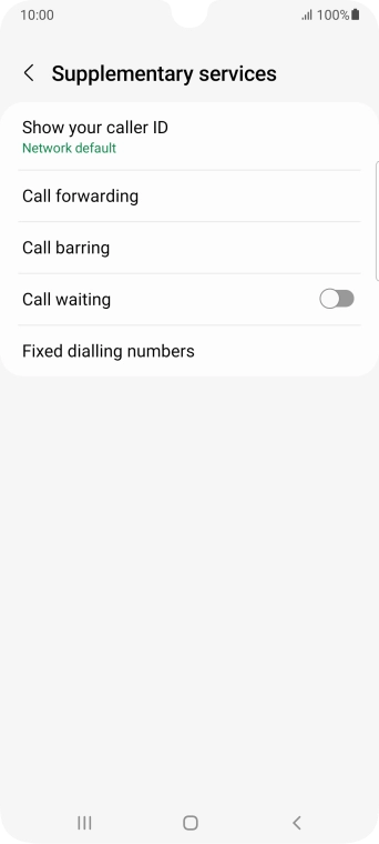 Press the indicator next to 'Call waiting' to turn the function on or off.