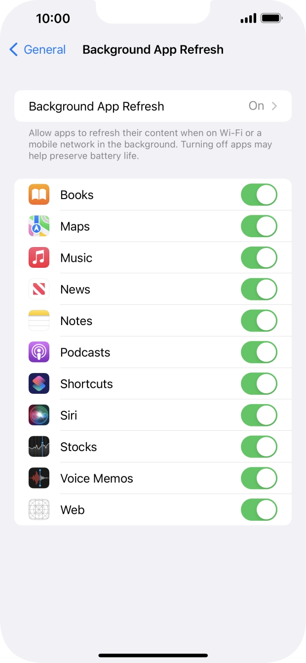 Press Background App Refresh.