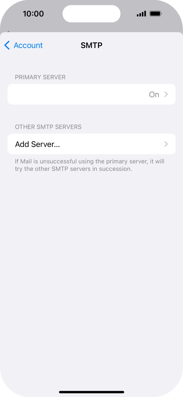 Press the field below 'PRIMARY SERVER'. Press the field below 'PRIMARY SERVER'.