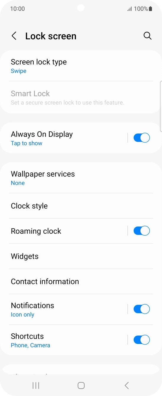 Press Screen lock type.