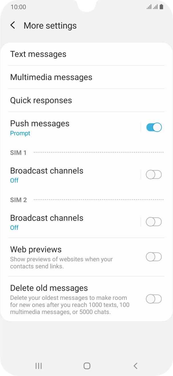 Press Text messages.