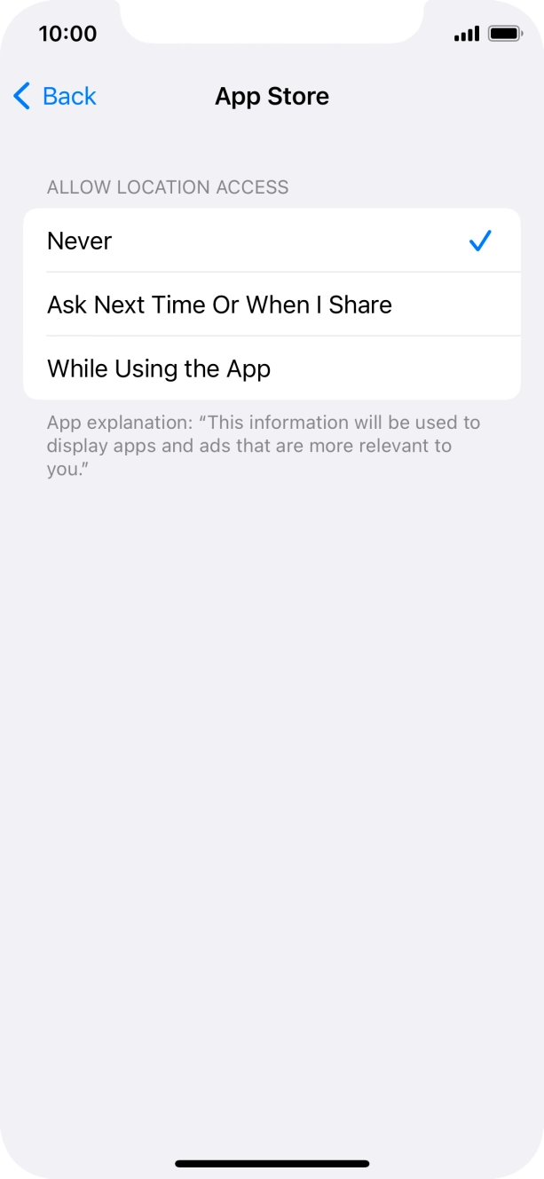 Press the required setting to turn the function on or off. Press the required setting to turn the function on or off.