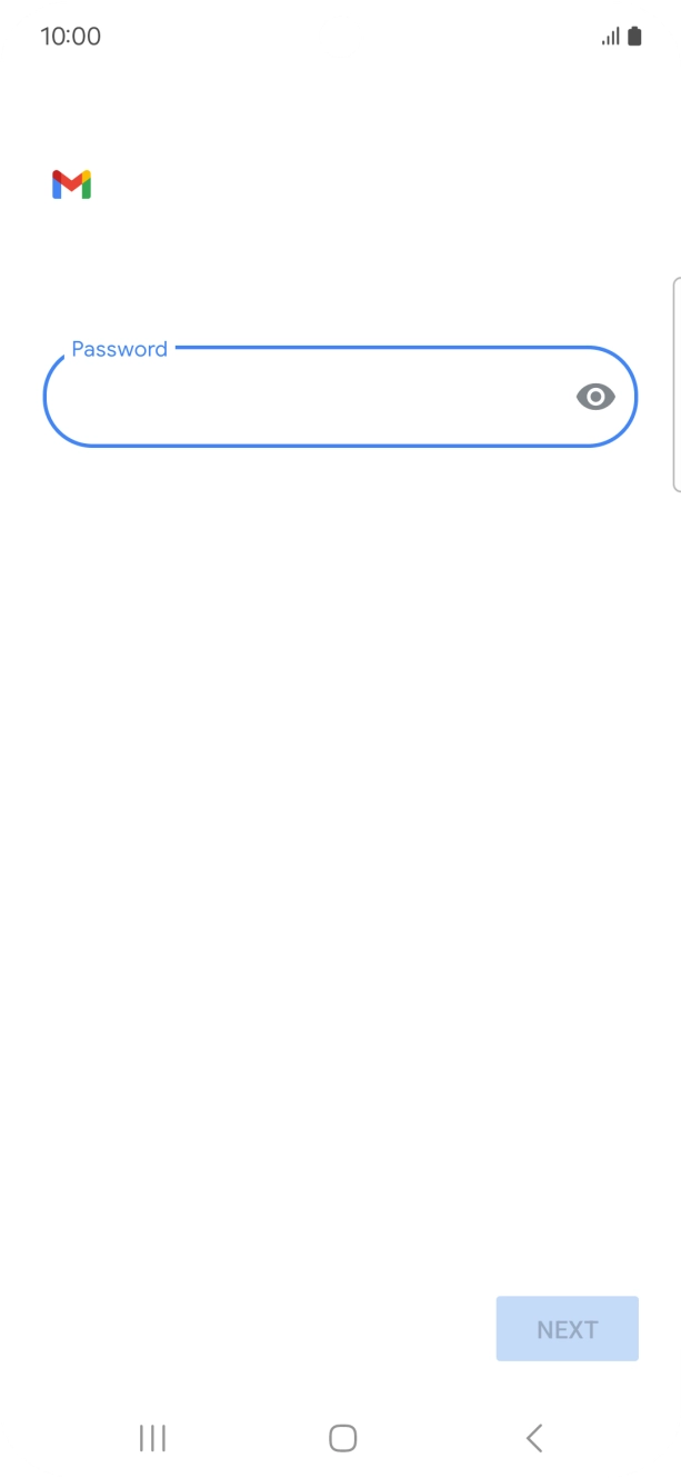 Press the field below 'Password' and key in the password for your email account.