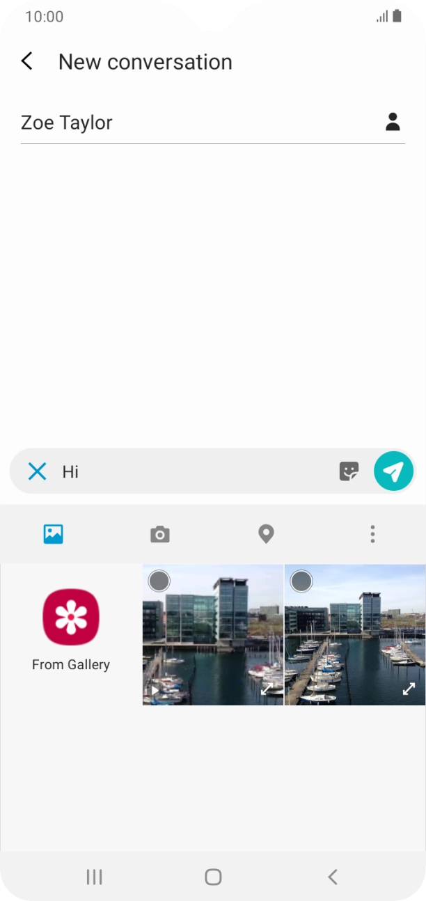 Press the picture icon. Press the picture icon.