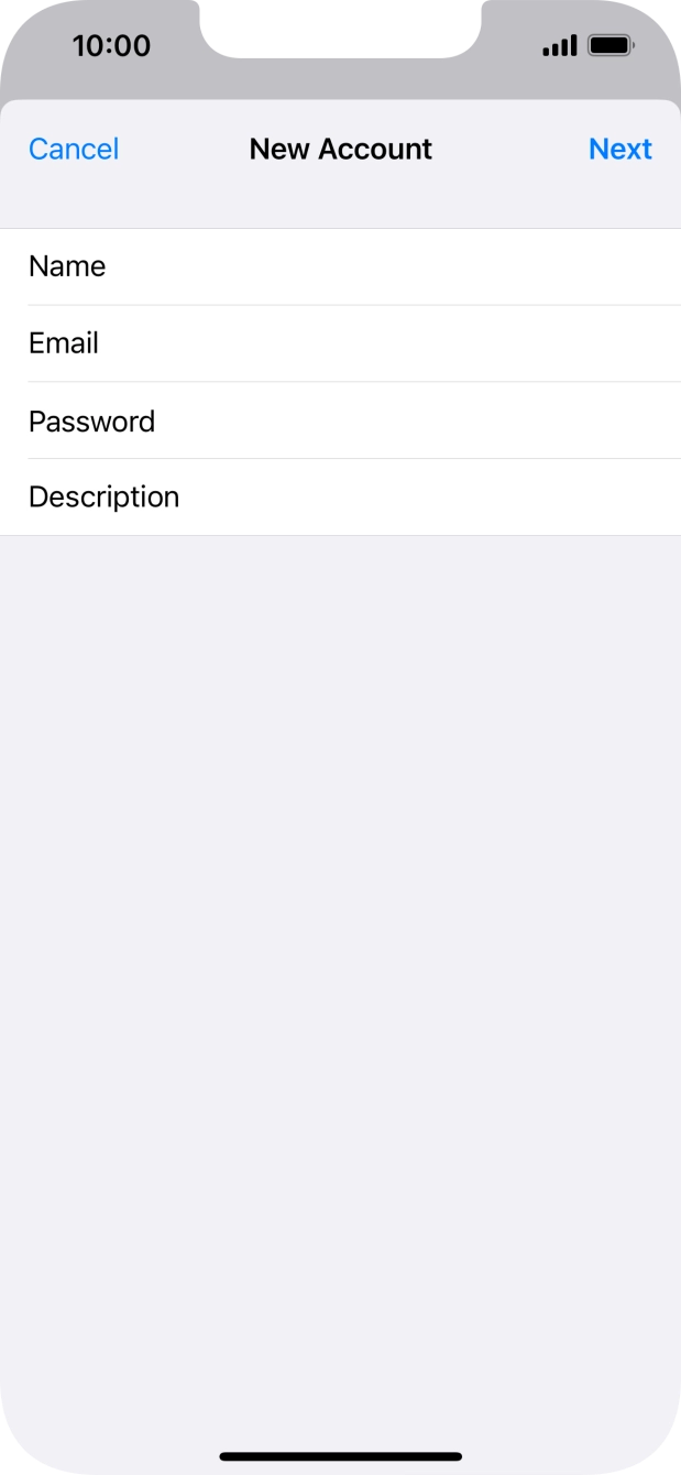 Press Description and key in the required name.