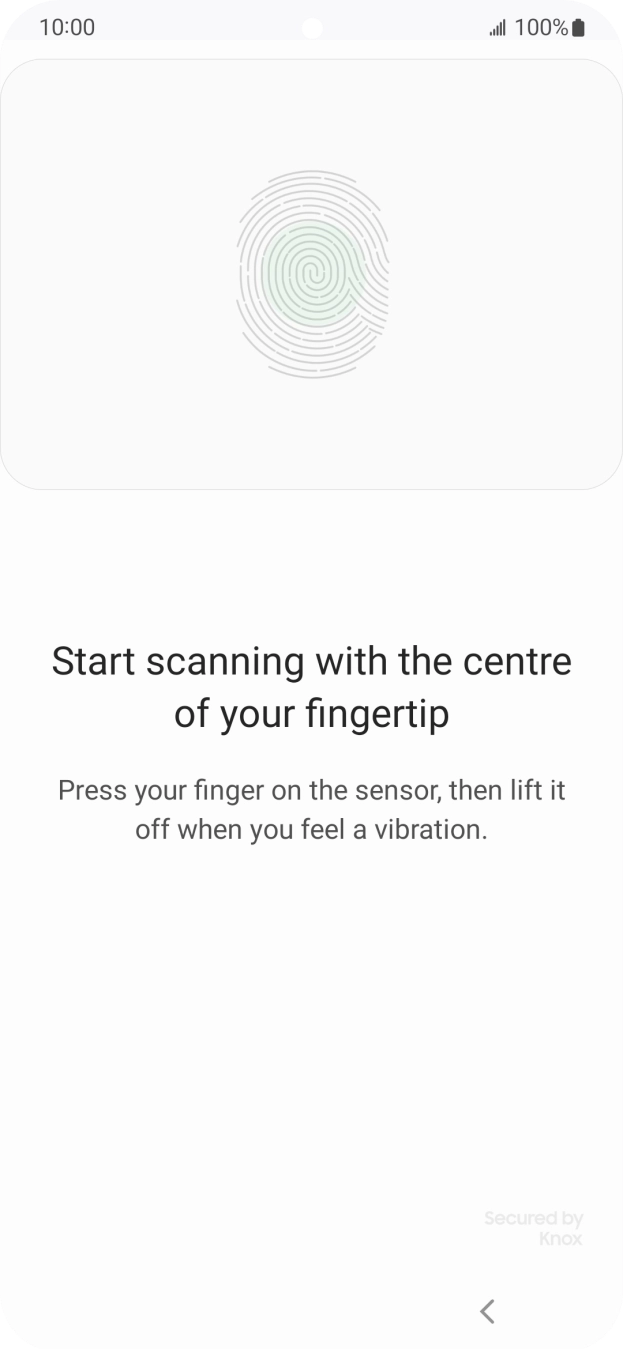 Follow the instructions on the screen to create the phone lock code using your fingerprint. Follow the instructions on the screen to create the phone lock code using your fingerprint.