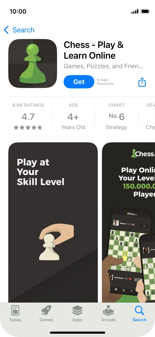 Press Get and follow the instructions on the screen to install the app.