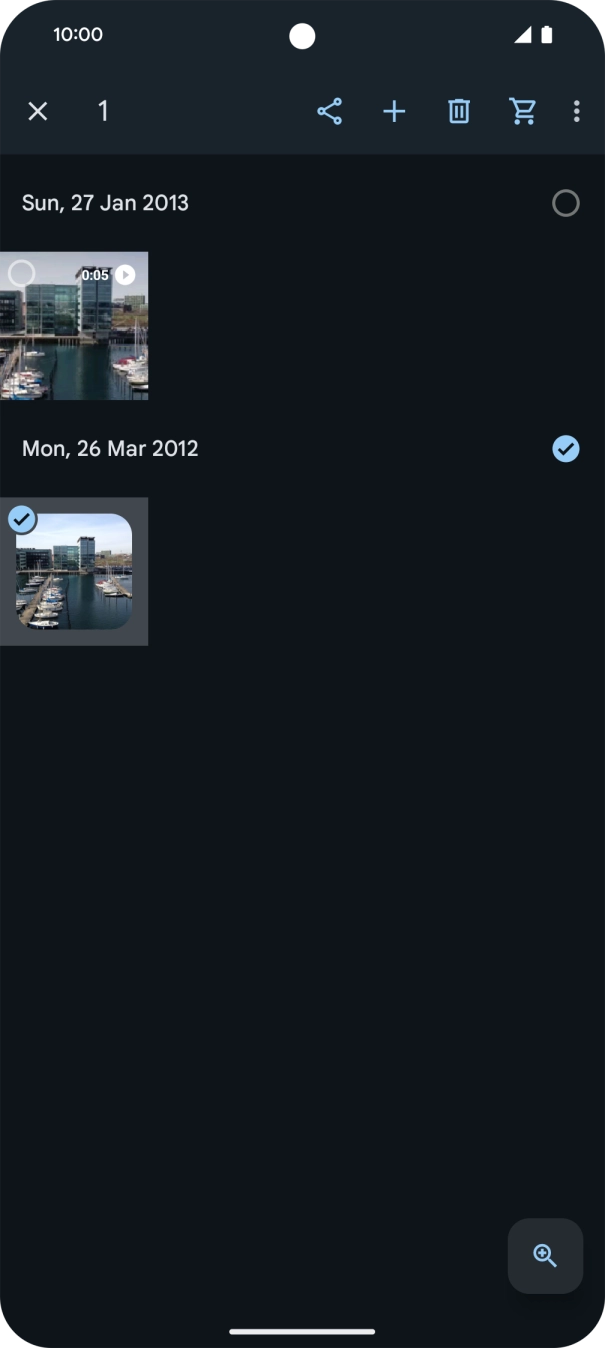 Press the required pictures or video clips to select them. Press the required pictures or video clips to select them.