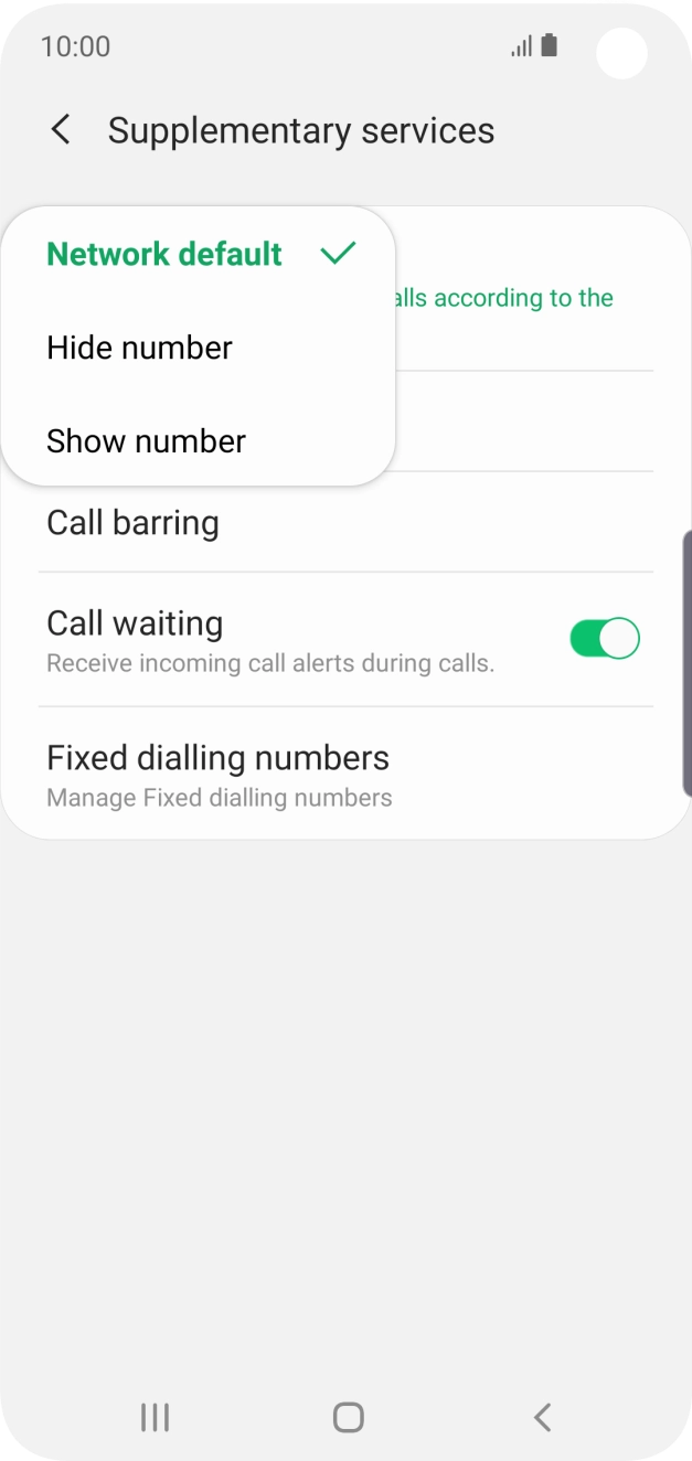 Press Show number to turn on caller identification.