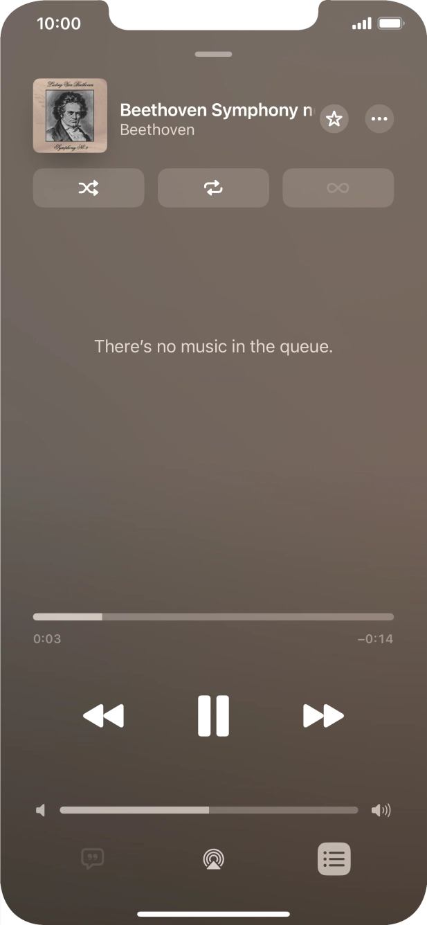 Press the shuffle icon to turn the function on or off. Press the shuffle icon to turn the function on or off.