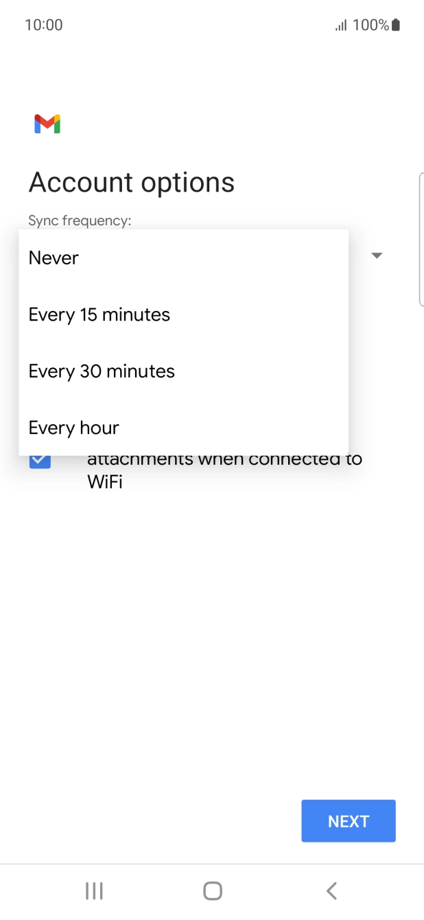 Press the required setting. Press the required setting.